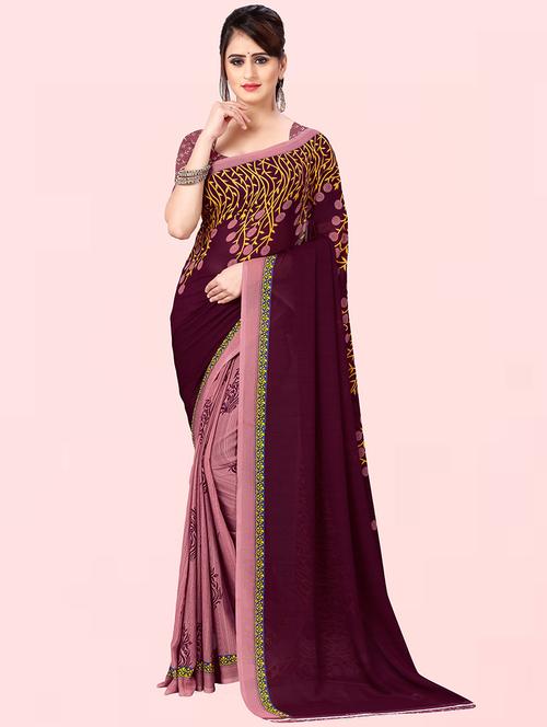 women printed casual wear saree with blouse - 21413382 - Very Small Image - 1