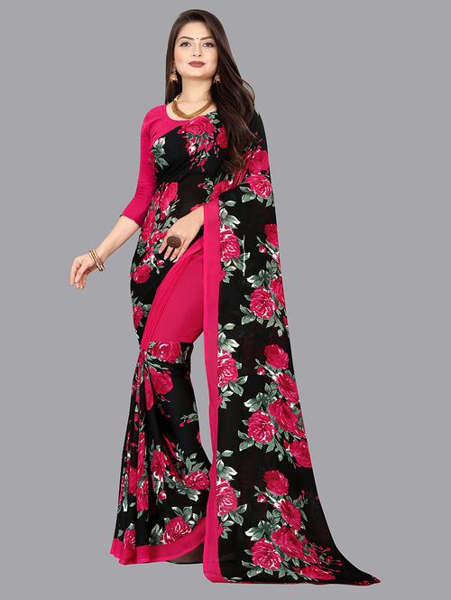 women casual wear georgette saree with blouse - 21413447 - Very Small Image - 1