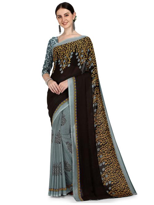women casual wear georgette saree with blouse - 21413460 - Very Small Image - 1