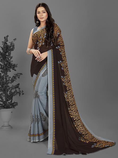 women casual wear georgette saree with blouse - 21413473 - Very Small Image - 1