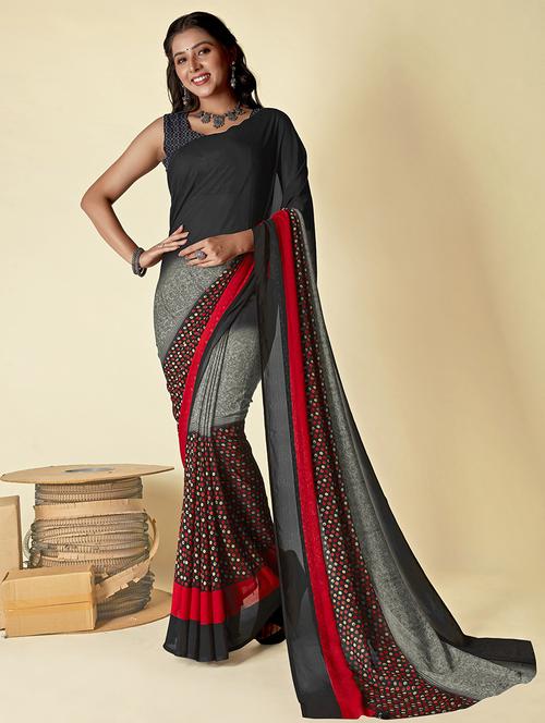 women printed casual wear saree with blouse - 21413475 - Very Small Image - 1