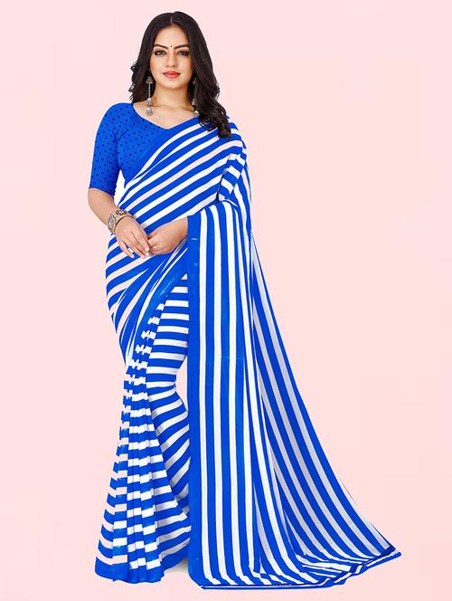women casual wear georgette saree with blouse - 21413665 - Very Small Image - 1