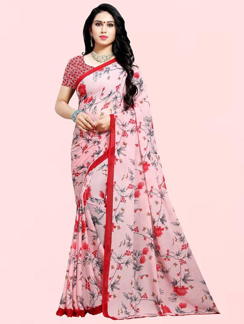 women casual wear georgette saree with blouse - 21413681 - Very Small Image - 1