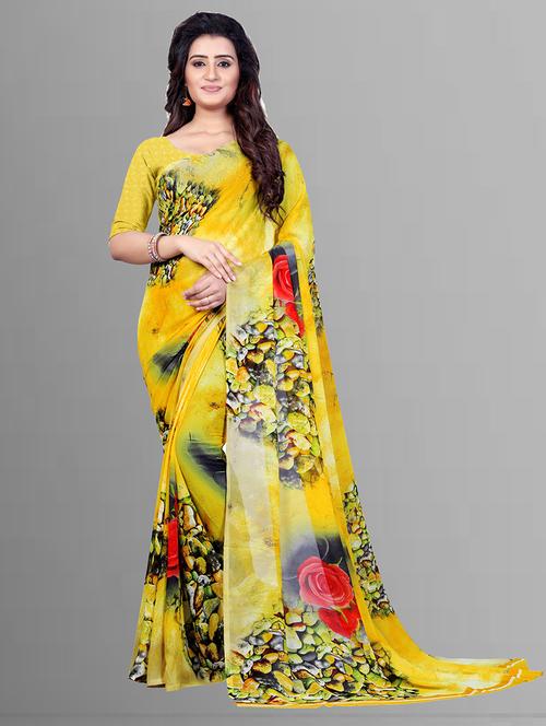 women printed casual wear saree with blouse - 21413693 - Very Small Image - 1