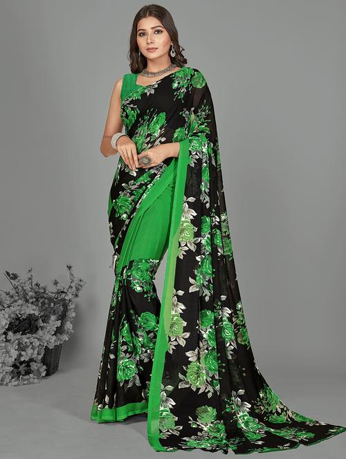 women floral printed saree with blouse - 21413694 - Very Small Image - 1