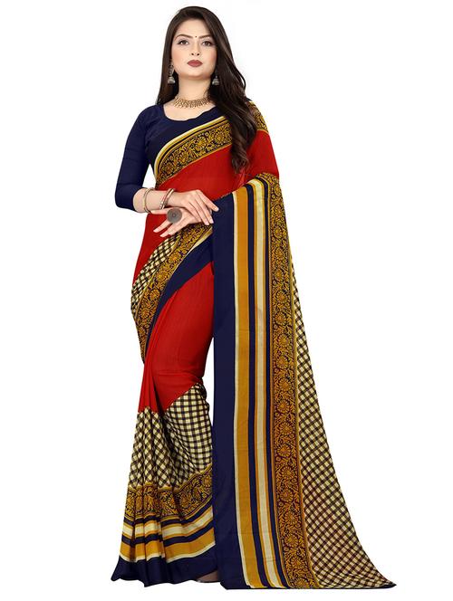 women multi color printed georgette saree with blouse - 21413742 - Very Small Image - 1