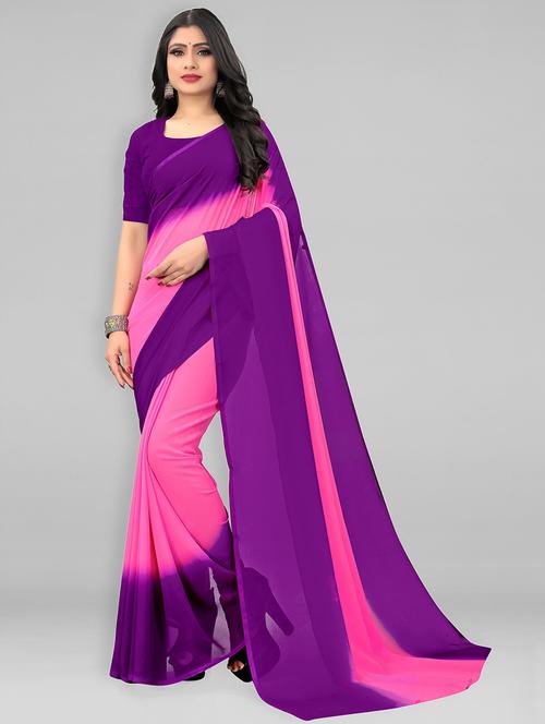 women casual wear georgette saree with blouse - 21413872 - Very Small Image - 1
