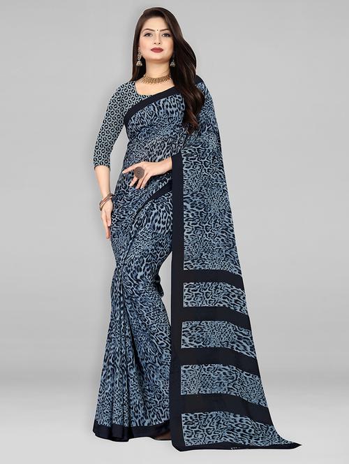 women animal printed casual wear saree with blouse - 21413877 - Very Small Image - 1