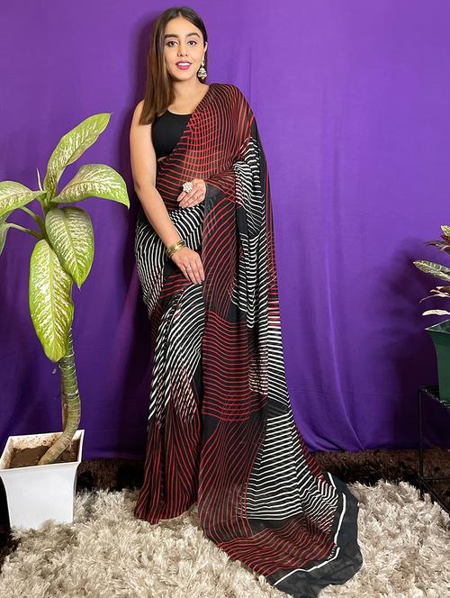 women multi color printed georgette saree with blouse - 21413899 - Very Small Image - 1