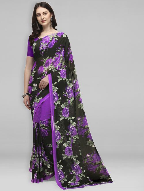 women casual wear georgette saree with blouse - 21413903 - Very Small Image - 1