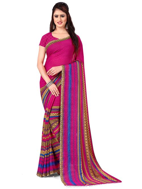 women printed georgette saree with blouse - 21413911 - Very Small Image - 1