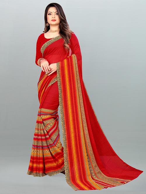 women casual wear georgette saree with blouse - 21413993 - Very Small Image - 1