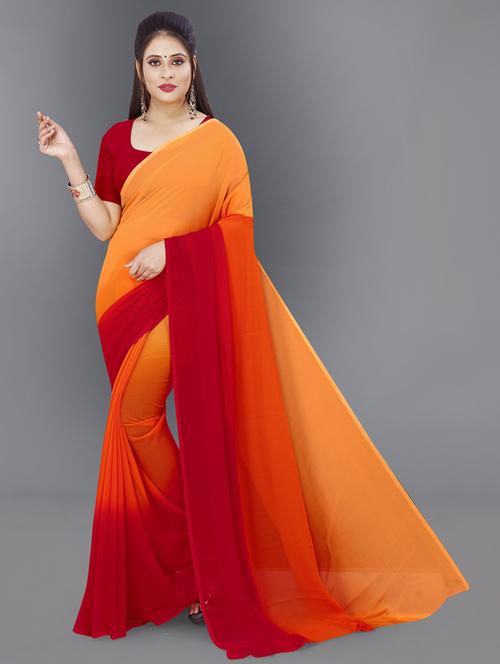 women casual wear georgette saree with blouse - 21414003 - Very Small Image - 1