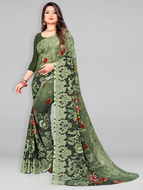 women printed casual wear saree with blouse - 21414019 - Very Small Image - 1