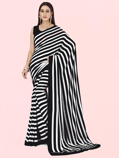 women printed georgette saree with blouse - 21414022 - Very Small Image - 1