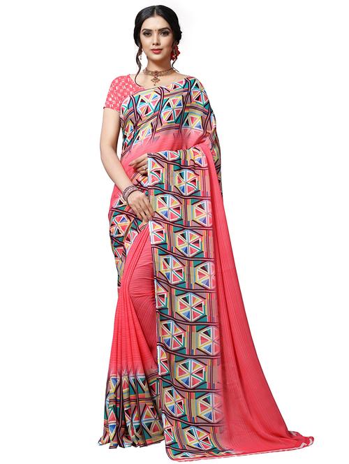 women printed casual wear saree with blouse - 21414073 - Very Small Image - 1