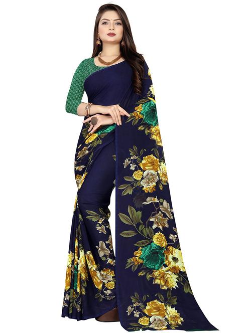 women printed casual wear saree with blouse - 21414082 - Very Small Image - 1