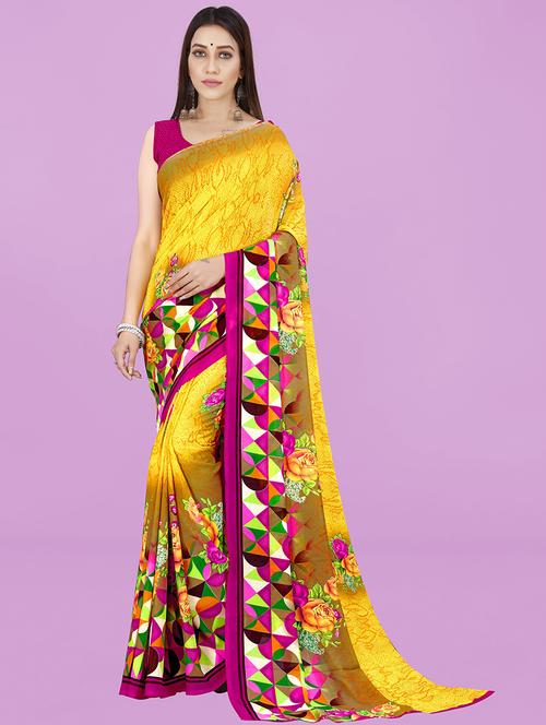 women printed casual wear saree with blouse - 21414090 - Very Small Image - 1