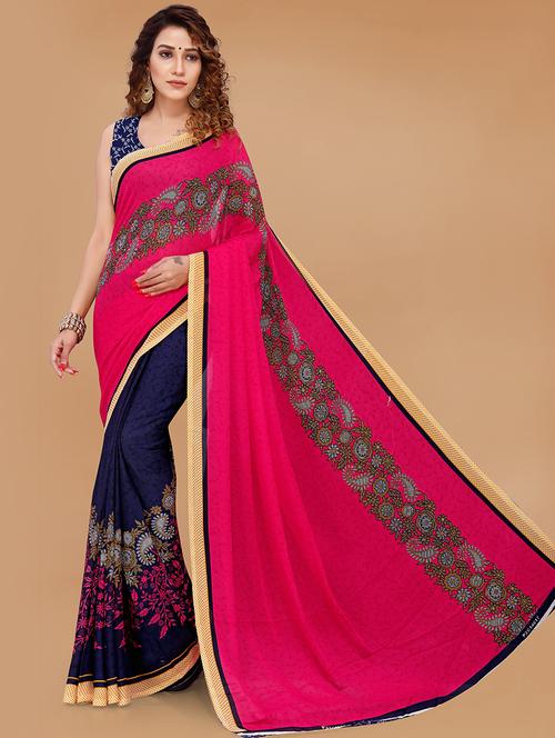 women printed casual wear saree with blouse - 21414098 - Very Small Image - 1