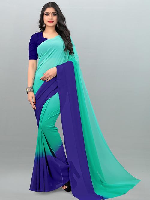 women printed casual wear saree with blouse - 21414100 - Very Small Image - 1