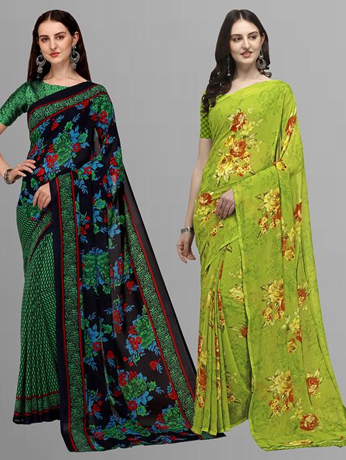 multi colored georgette ready to wear saree with blouse - 21414724 - Very Small Image - 1