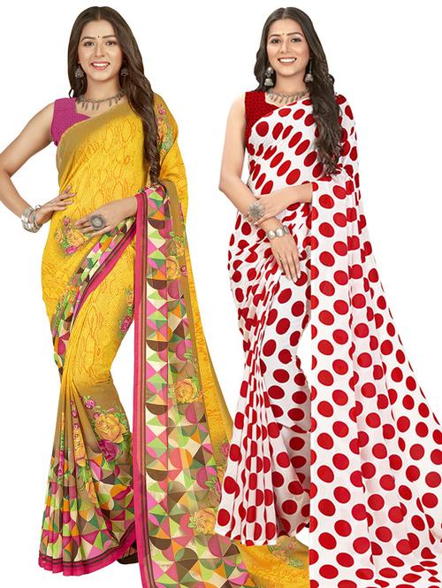 pack of 2 casual wear sarees with blouse - 21416683 - Very Small Image - 1