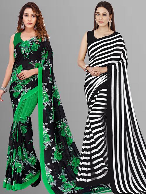 pack of 2 casual wear sarees with blouse - 21416717 - Very Small Image - 1