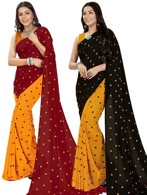 pack of 2 casual wear sarees with blouse - 21416871 - Very Small Image - 1