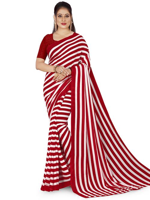 women printed casual saree with blouse - 21417003 - Very Small Image - 1