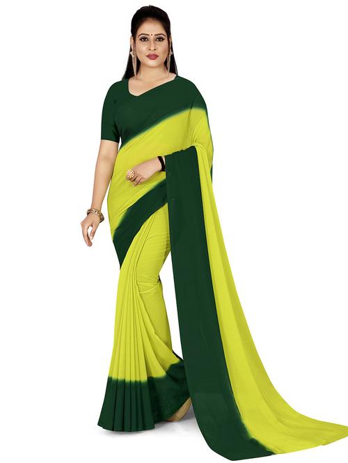 women lime solid saree with blouse - 21417010 - Very Small Image - 1