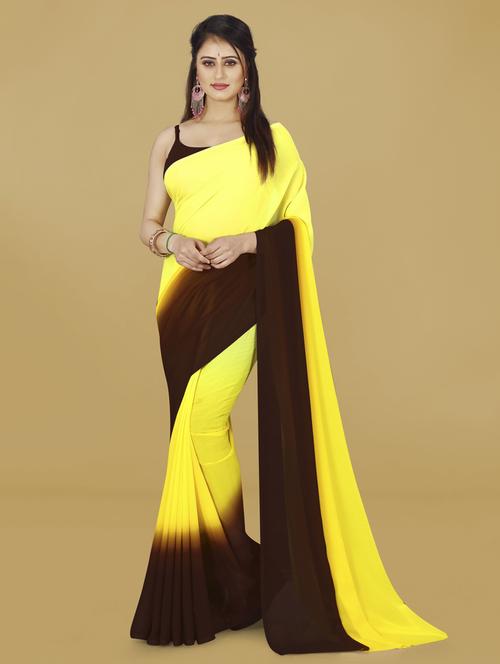 women printed casual saree with blouse - 21417159 - Very Small Image - 1