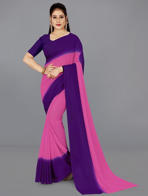 women pink casual wear saree with blouse - 21417235 - Very Small Image - 1