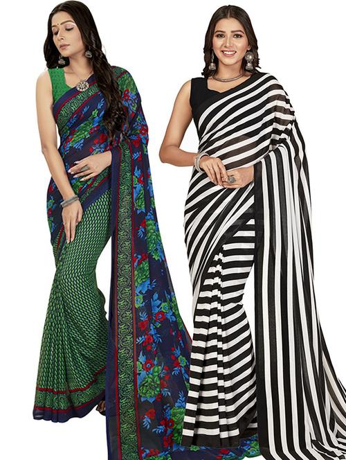 women pack of 2 casual wear sarees with blouse - 21429687 - Very Small Image - 1