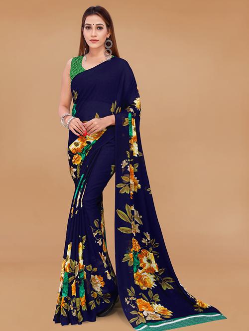 women printed casual wear saree with blouse - 21431198 - Very Small Image - 1