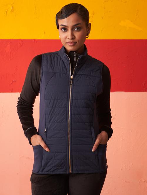 women solid sleeveless quilted jacket  - 21431364 - Very Small Image - 1