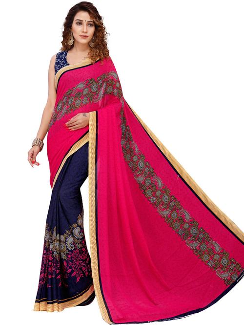 women casual wear georgette saree with blouse - 21431700 - Very Small Image - 1