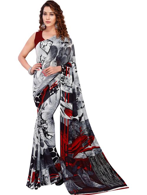 women casual wear georgette saree with blouse - 21431703 - Very Small Image - 1