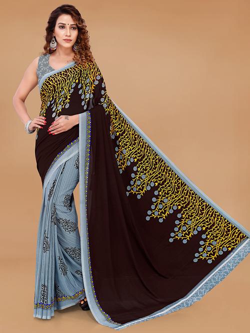 women casual wear georgette saree with blouse - 21431709 - Very Small Image - 1