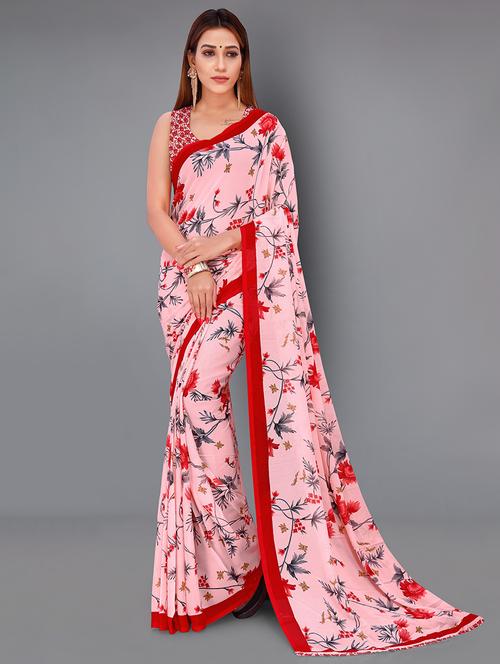 women casual wear georgette saree with blouse - 21431717 - Very Small Image - 1