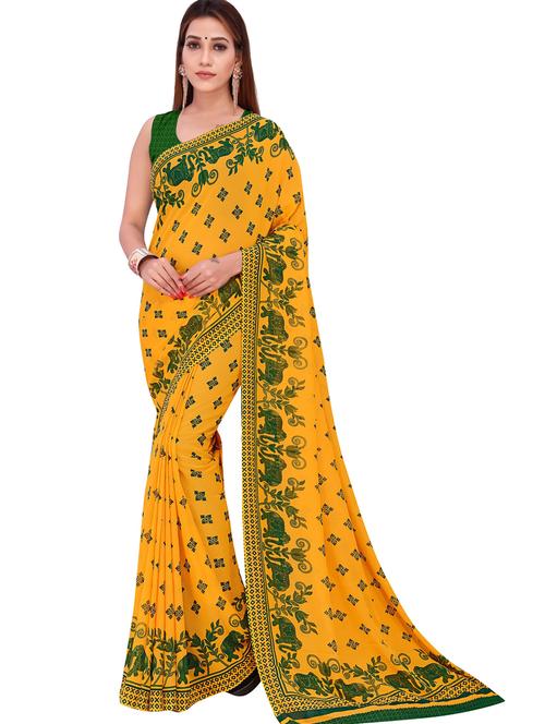 multi colored georgette printed saree with blouse - 21431752 - Very Small Image - 1