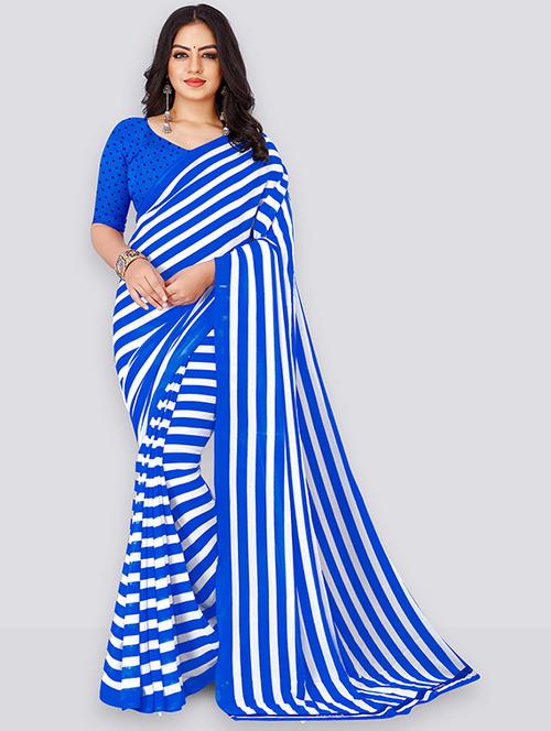 women casual wear georgette saree with blouse - 21432122 - Very Small Image - 1