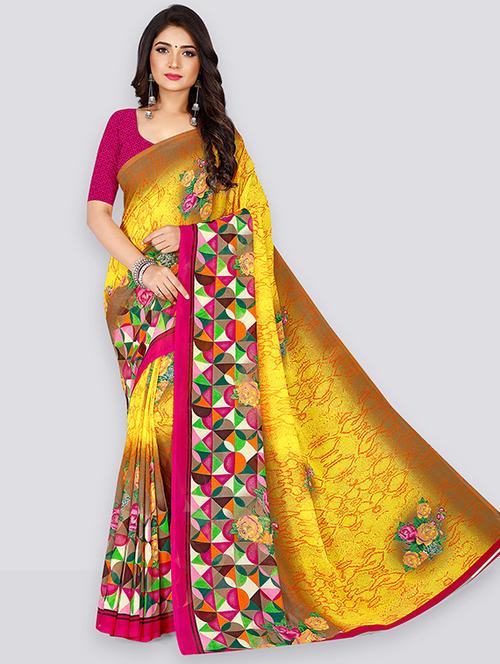 women casual wear georgette saree with blouse - 21432130 - Very Small Image - 1