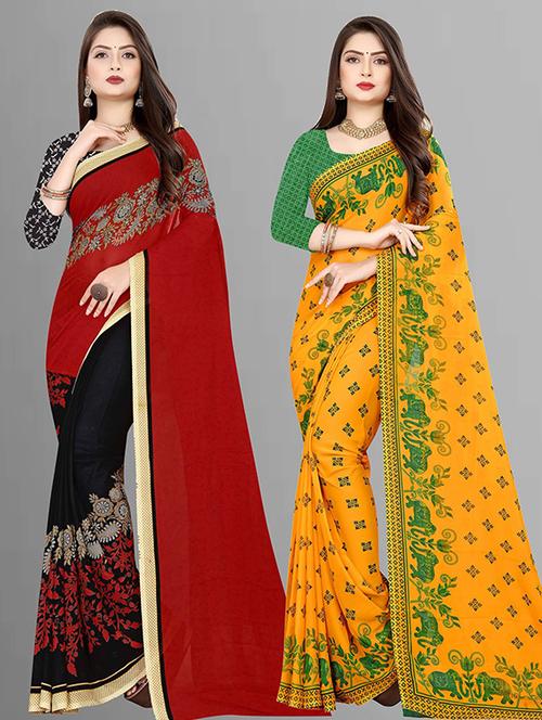 multi colored printed saree with blouse - 21432376 - Very Small Image - 1