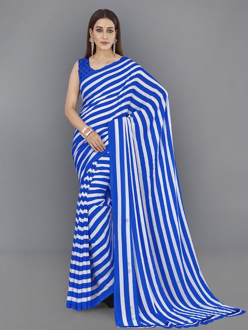 women casual wear georgette saree with blouse - 21432411 - Very Small Image - 1