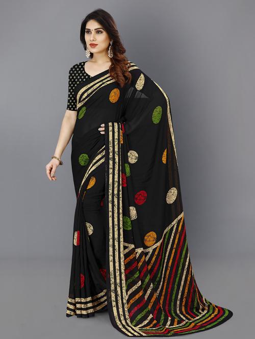 women casual wear georgette saree with blouse - 21432419 - Very Small Image - 1