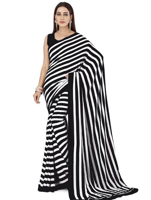 women casual wear georgette saree with blouse - 21432421 - Very Small Image - 1