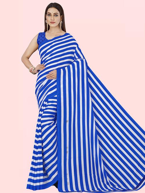 women casual wear georgette saree with blouse - 21432427 - Very Small Image - 1