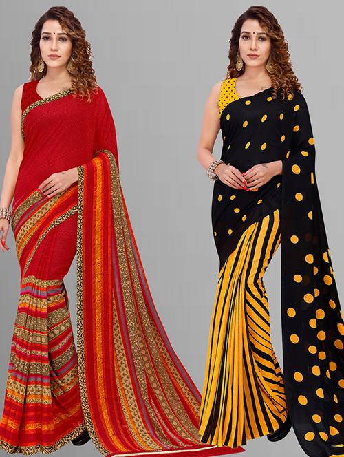 women multi color combo casual saree with blouse - 21432779 - Very Small Image - 1