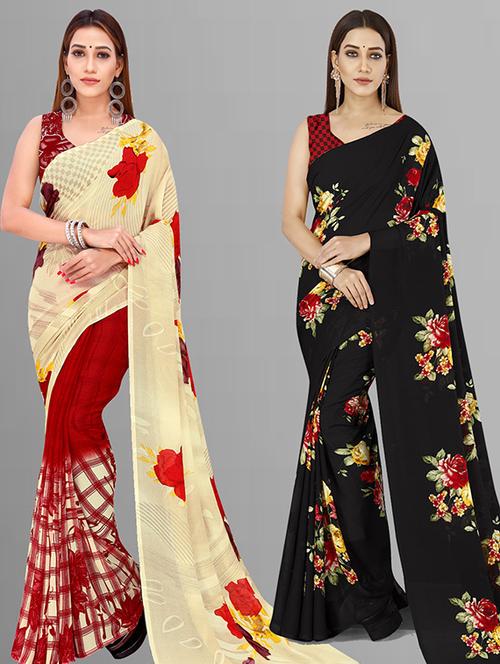 women multi color combo casual saree with blouse - 21432807 - Very Small Image - 1