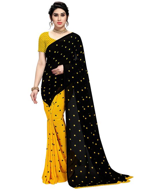 polka dots half & half saree with blouse - 21433027 - Very Small Image - 1